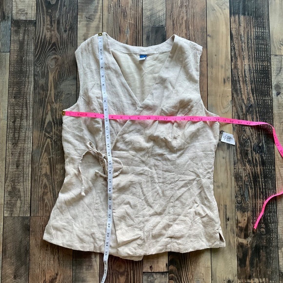 NWT Old Navy Wrap-Front Linen-Blend Vest - Picture 7 of 8